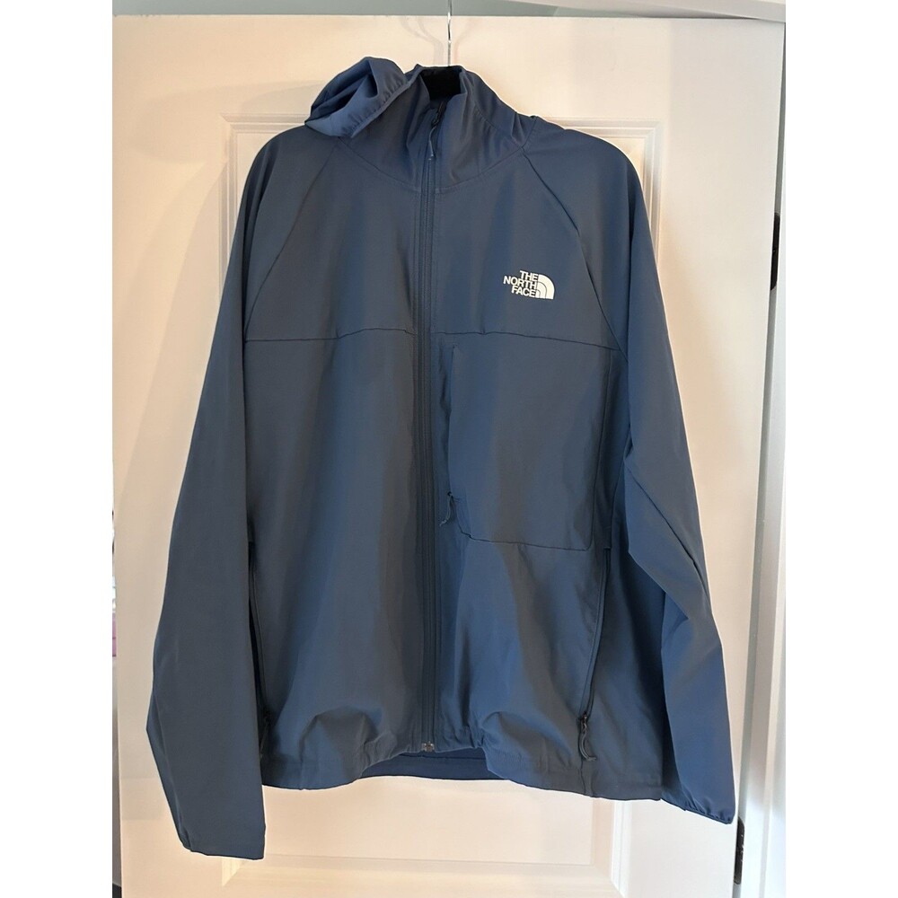 The North Face Jacket Mens XL Blue WindWall Full Zip Softshell Fleece Outdoor
